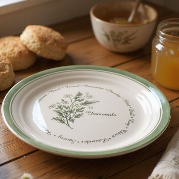 Corelle Thymeless Herbs Collection Set of 2 Chamomile Salad Plates 8 1/2" Pair - Picture 1 of 8